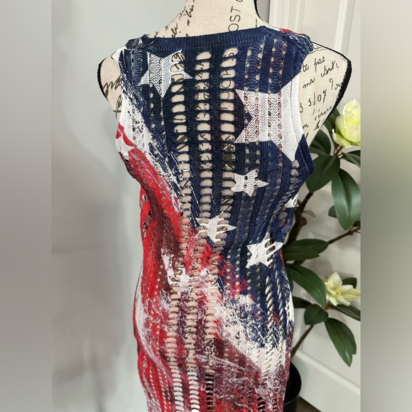 ❤️🤍💙 Patriotic Knit Tank Top Cover-Up❤️🤍💙 - Picture 10 of 12
